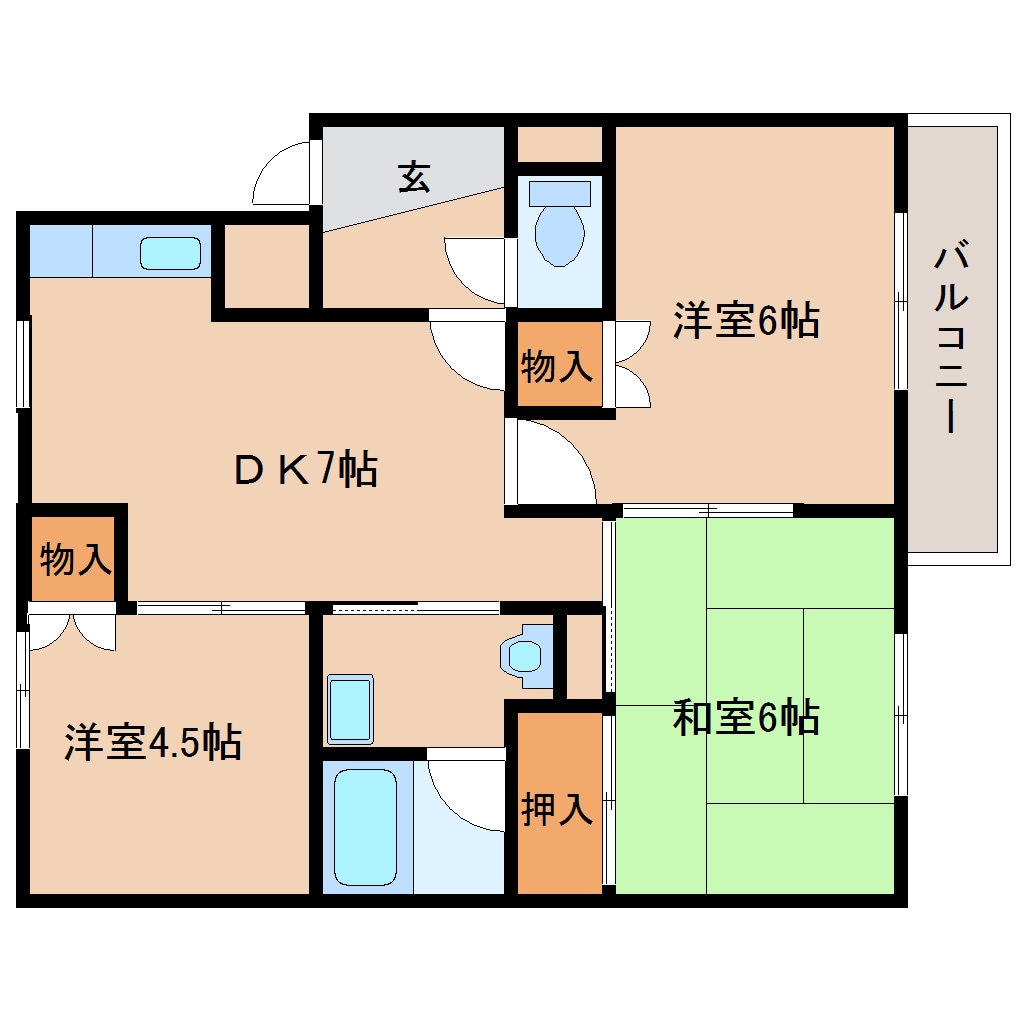 大和八木駅 徒歩15分 2階の物件間取画像