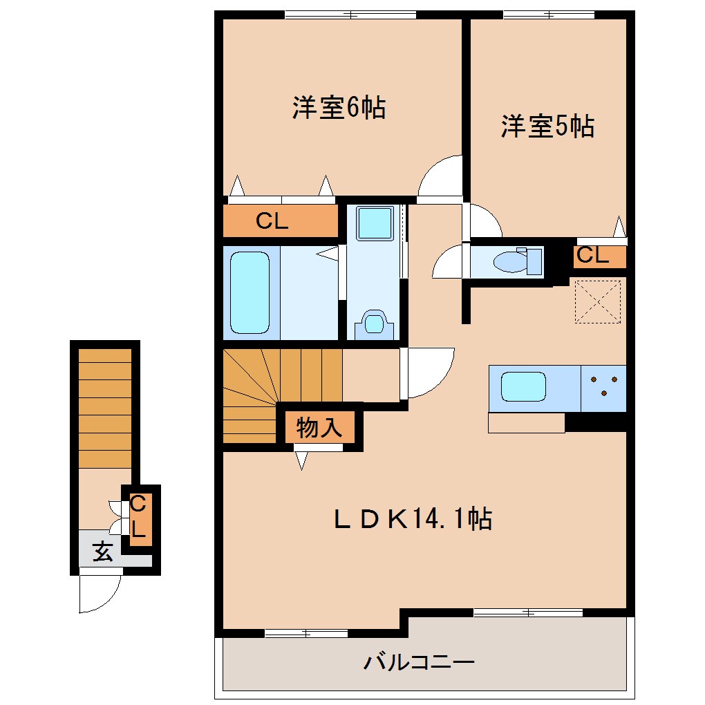 耳成駅 徒歩13分 2階の物件間取画像