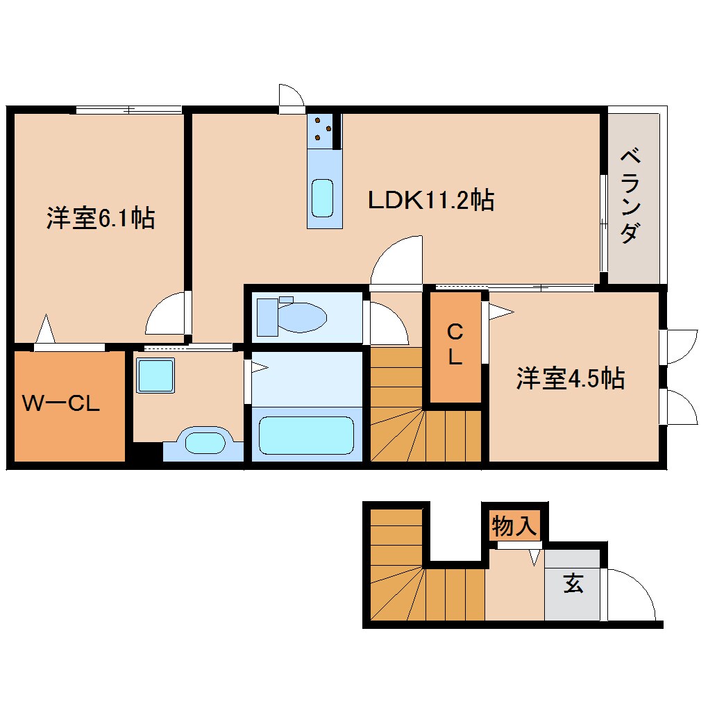 畝傍御陵前駅 徒歩4分 2階の物件間取画像