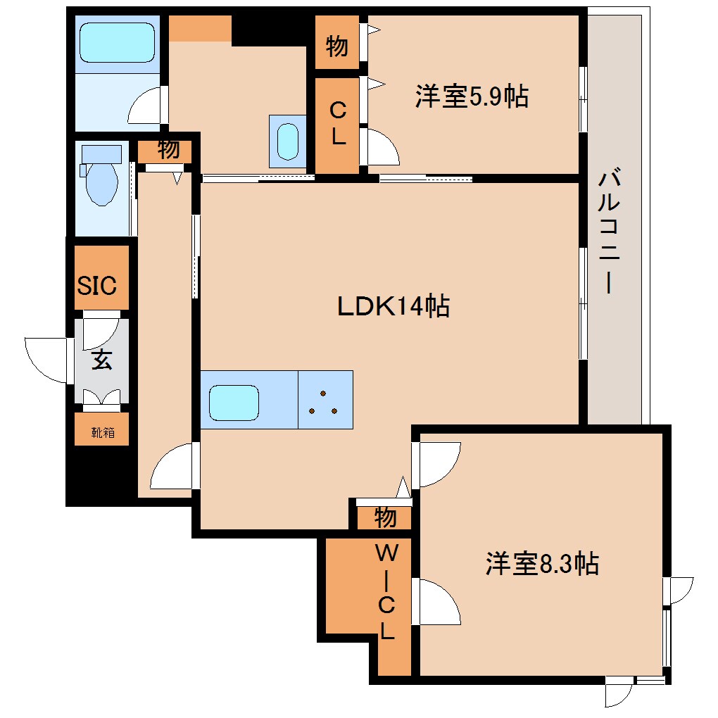 大和八木駅 徒歩11分 2階の物件間取画像