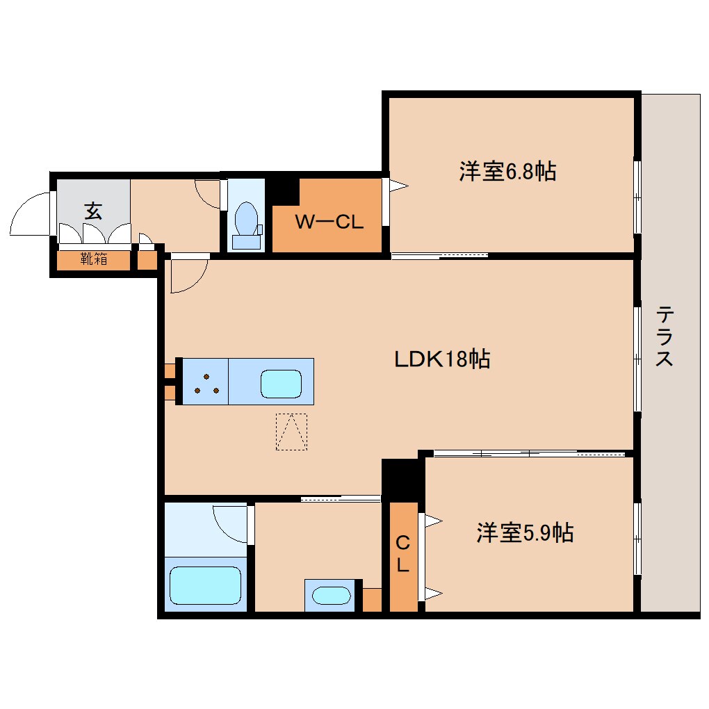 奈良県橿原市内膳町3丁目マンション 1階の物件間取画像