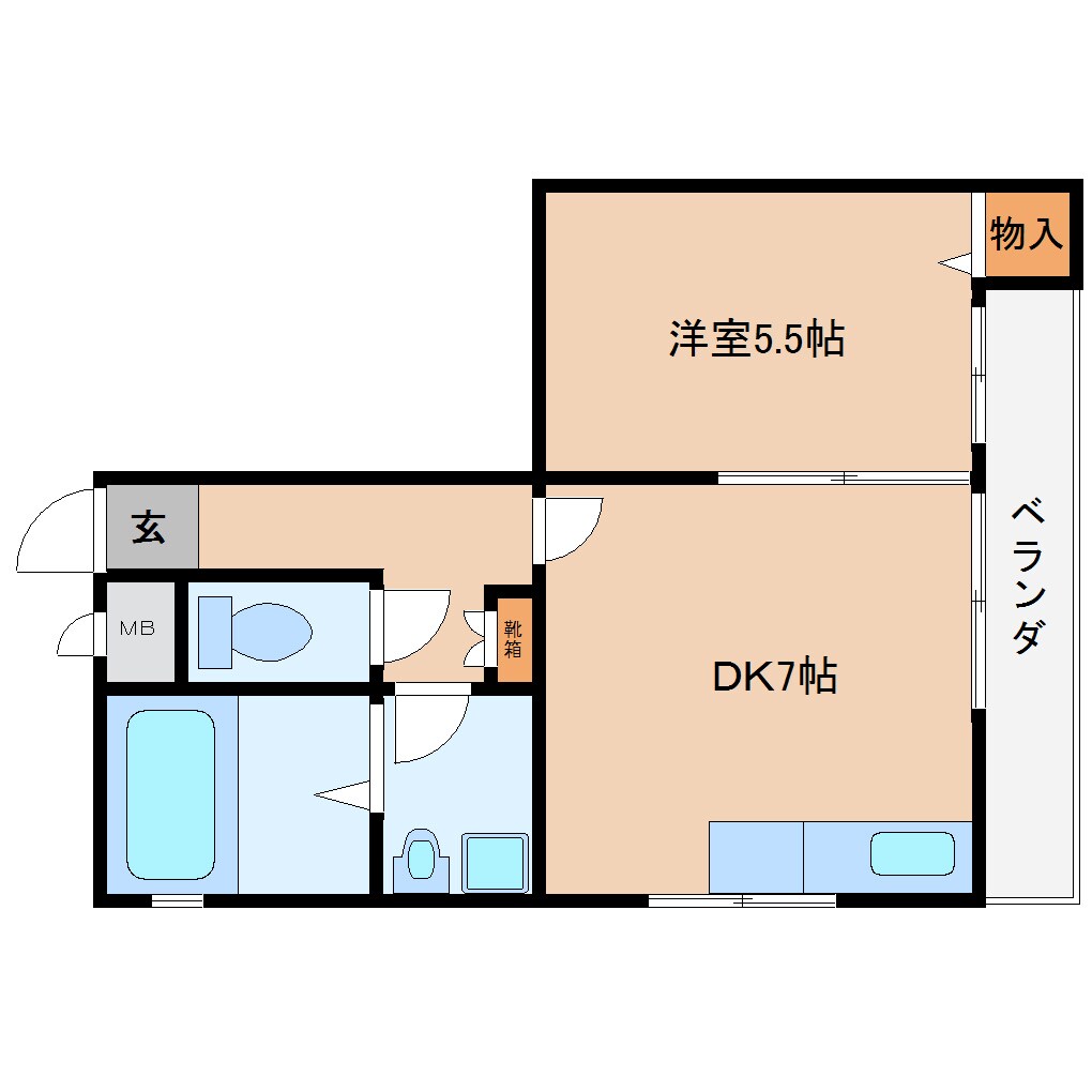 奈良県桜井市大字桜井マンション 4階の物件間取画像