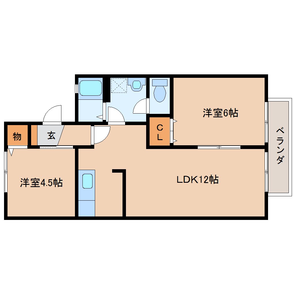 奈良県桜井市大字川合ハイツ 2階の物件間取画像