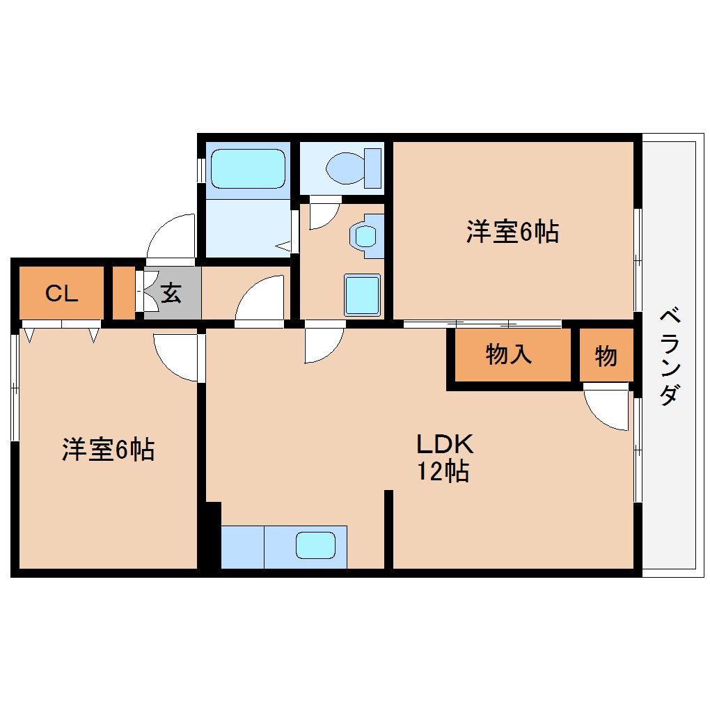 奈良県桜井市大字生田ハイツ 2階の物件間取画像
