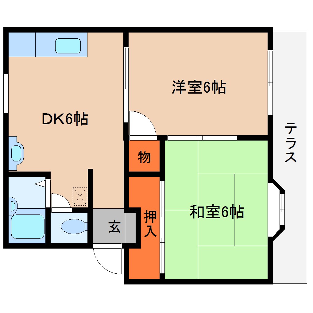 奈良県桜井市大字芝コーポ 1階の物件間取画像
