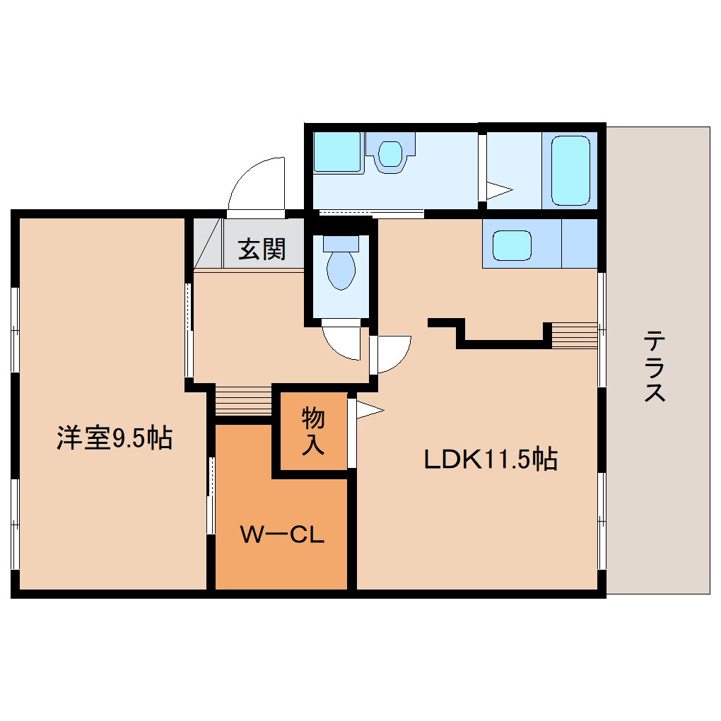 奈良県桜井市大字桜井ハイツ 1階の物件間取画像