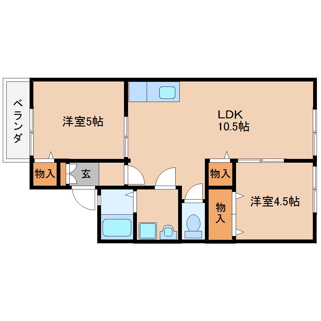 奈良県桜井市大字川合ハイツ 2階の物件間取画像
