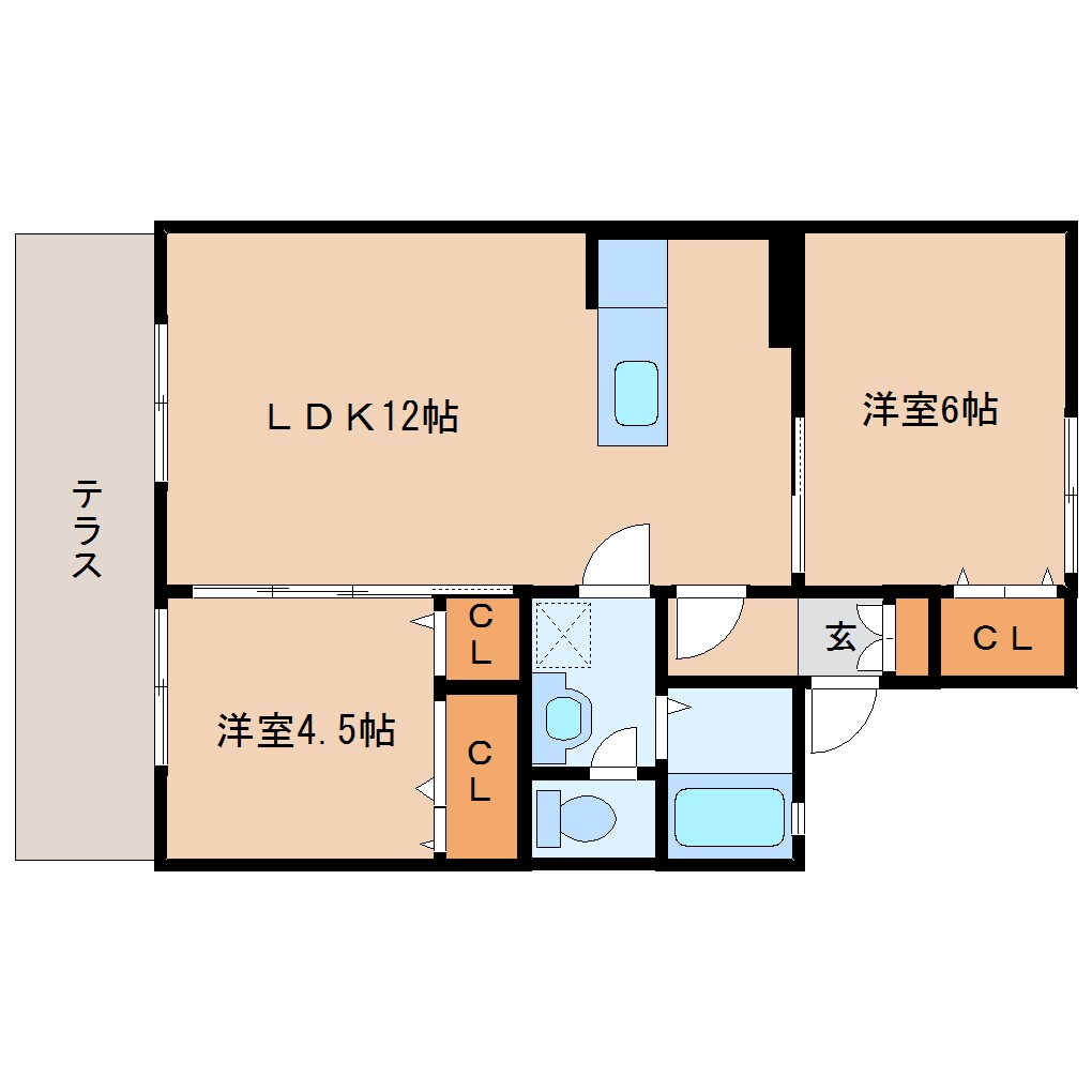 奈良県桜井市大字生田ハイツ 1階の物件間取画像