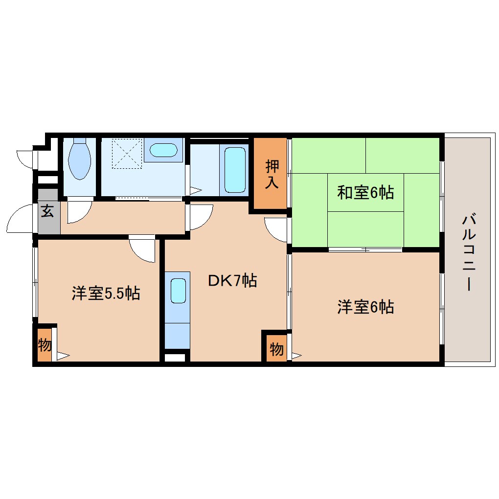 奈良県桜井市大字粟殿マンション 3階の物件間取画像
