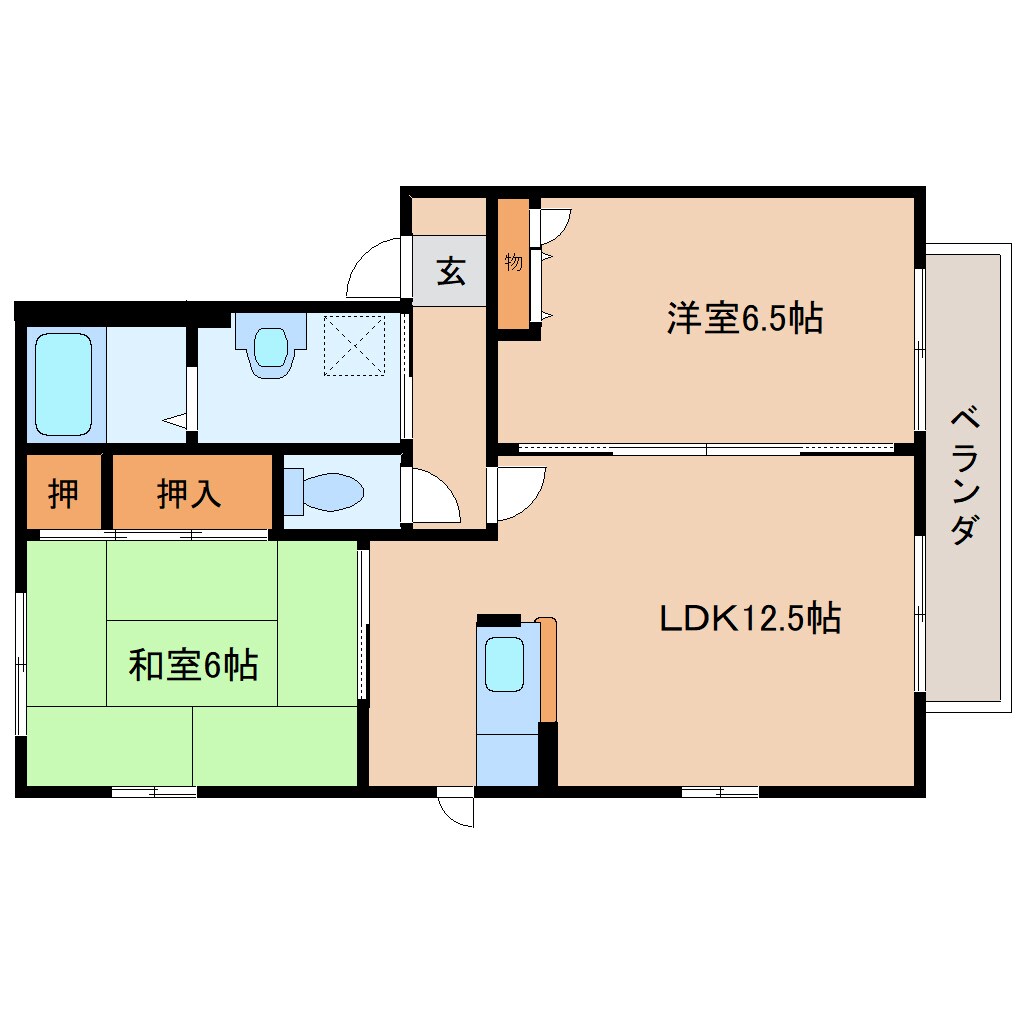 奈良県桜井市大字外山ハイツ 2階の物件間取画像