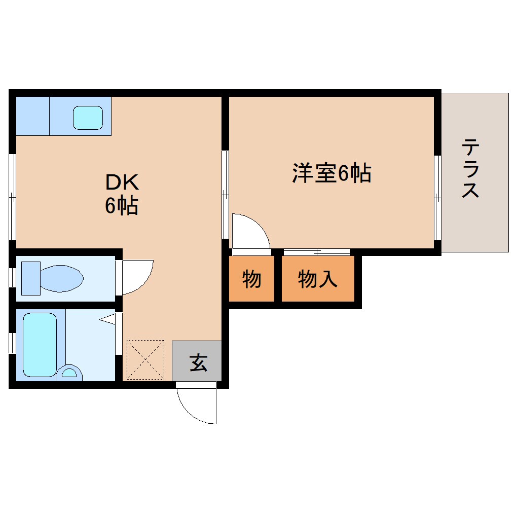 奈良県桜井市大字外山ハイツ 1階の物件間取画像