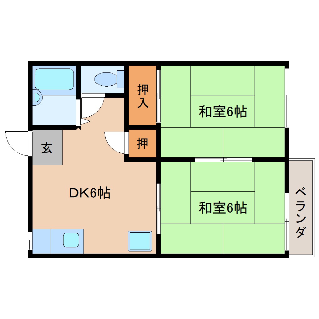 奈良県桜井市大字桜井ハイツ 2階の物件間取画像