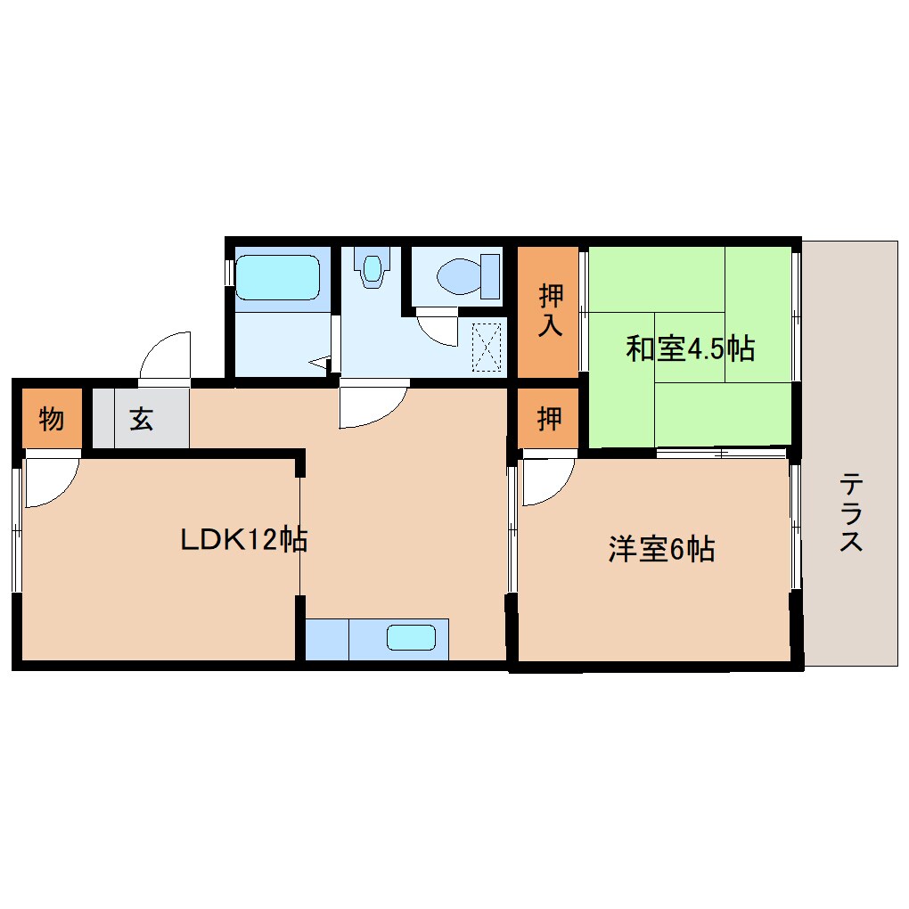 奈良県桜井市大字戒重ハイツ 1階の物件間取画像