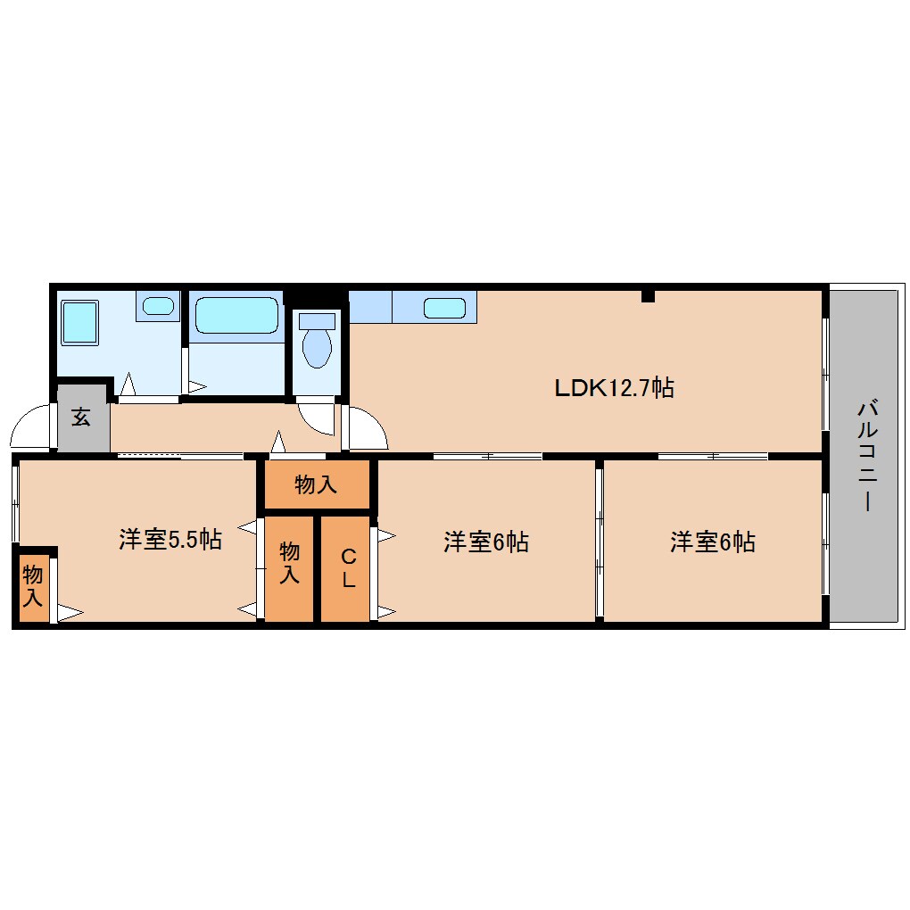 奈良県桜井市大字慈恩寺マンション 2階の物件間取画像