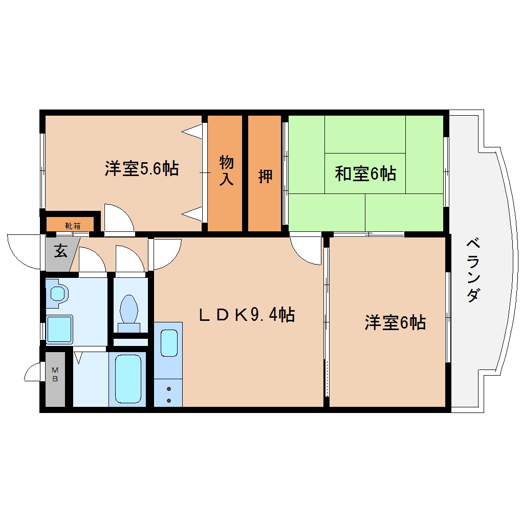 桜井駅 徒歩7分 3階の物件間取画像