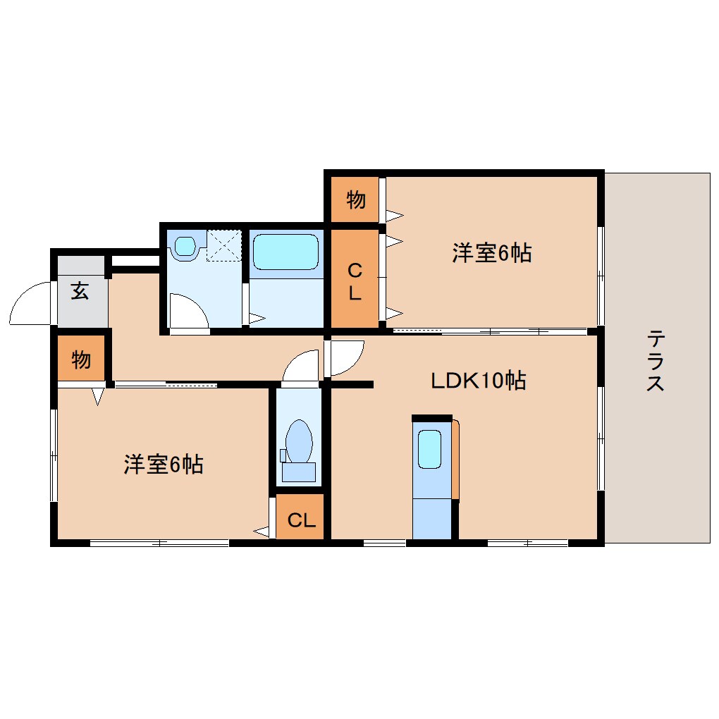 奈良県桜井市大字粟殿ハイツ 1階の物件間取画像