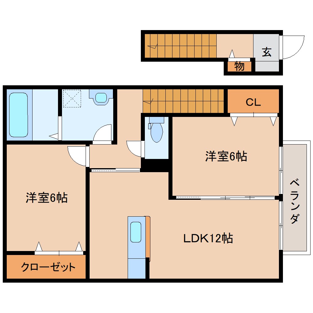 奈良県桜井市大字桜井ハイツ 2階の物件間取画像