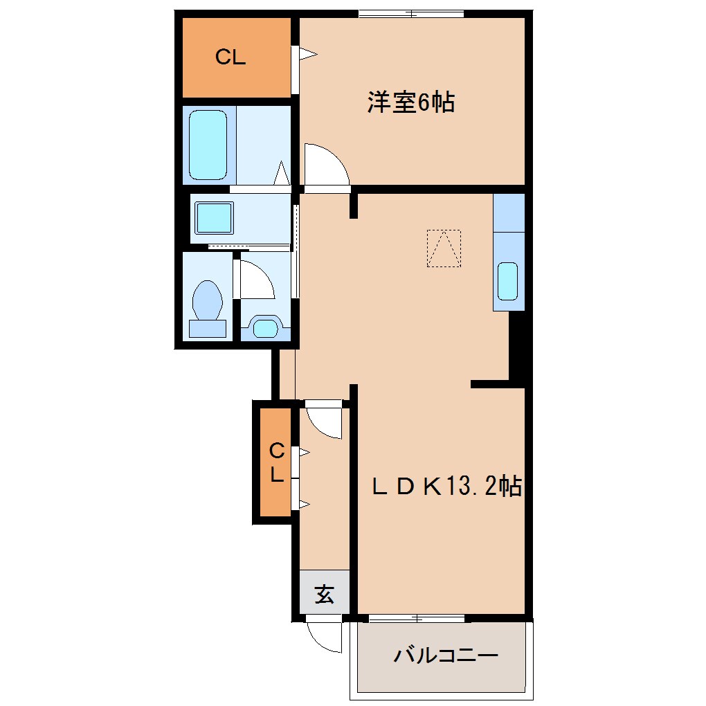 奈良県桜井市大字金屋コーポ 1階の物件間取画像
