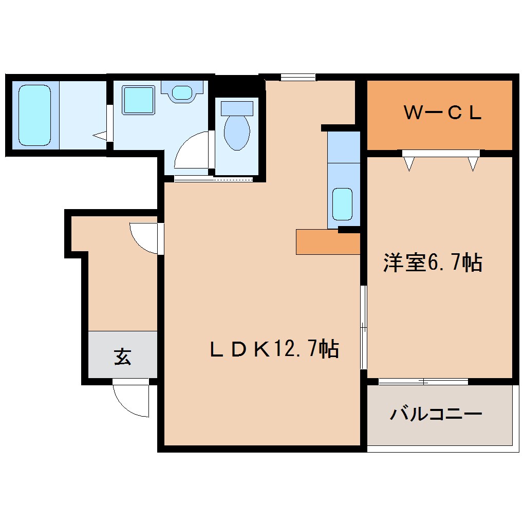 奈良県桜井市大字上之庄コーポ 1階の物件間取画像