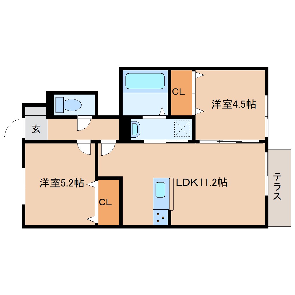 奈良県桜井市大字谷ハイツ 1階の物件間取画像