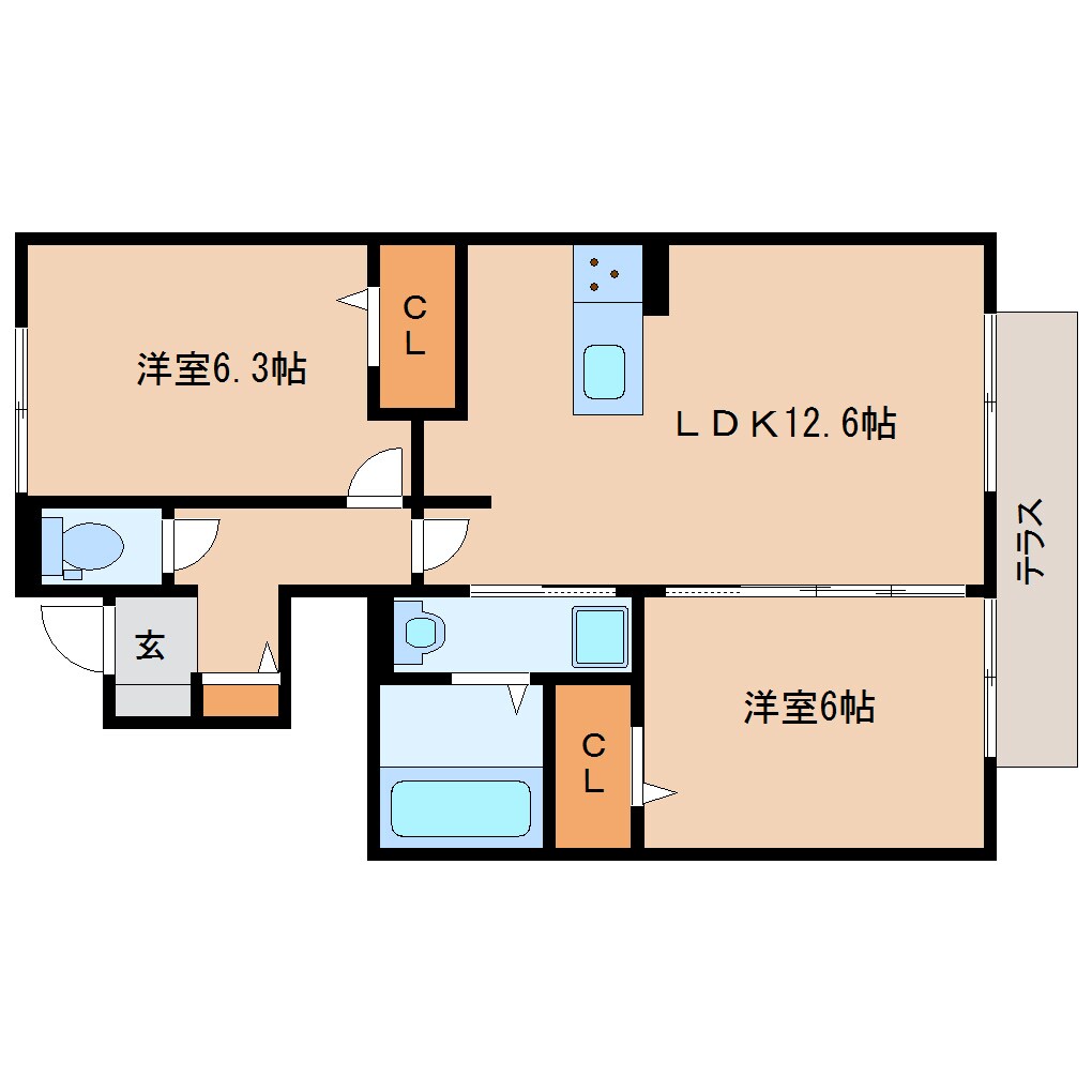 奈良県桜井市大字粟殿ハイツ 1階の物件間取画像
