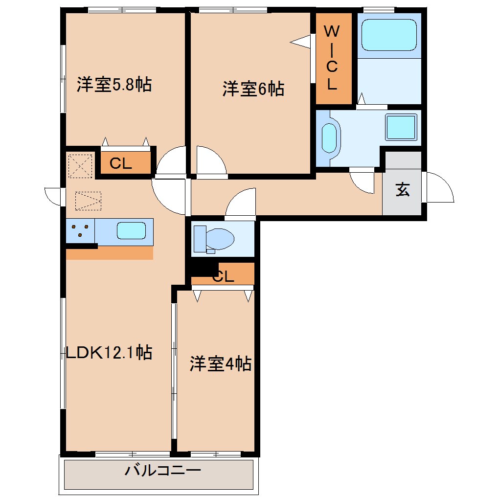 奈良県桜井市大字東新堂アパート 2階の物件間取画像