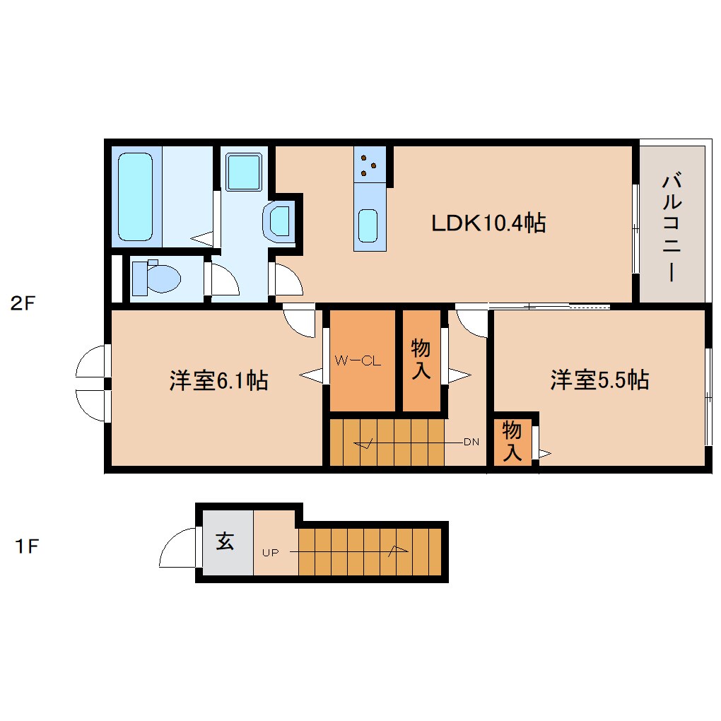 桜井駅 徒歩21分 2階の物件間取画像