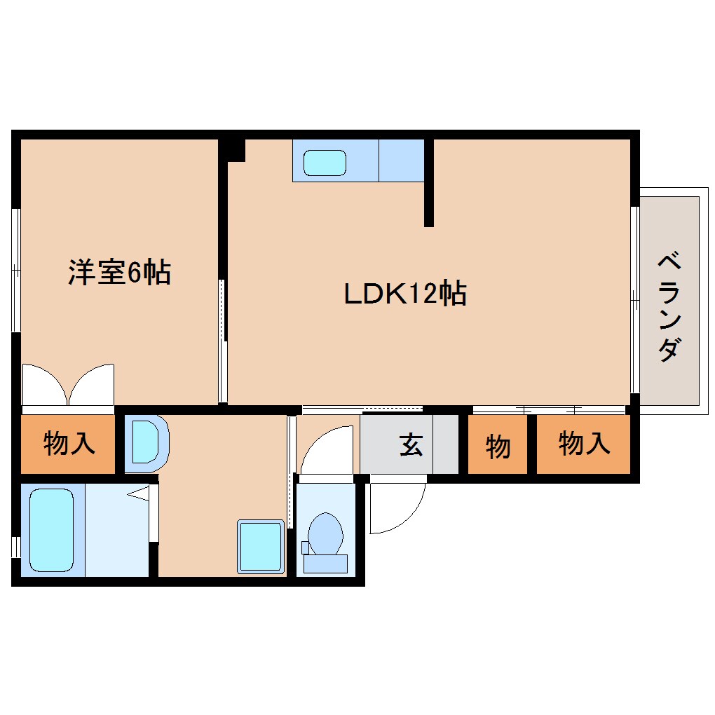 奈良県天理市三島町ハイツ 1階の物件間取画像