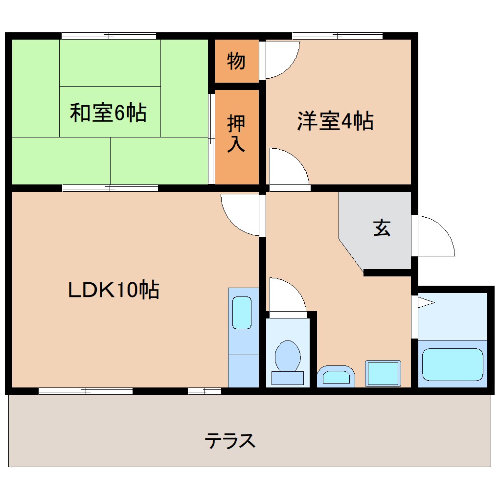 奈良県天理市勾田町ハイツ 1階の物件間取画像