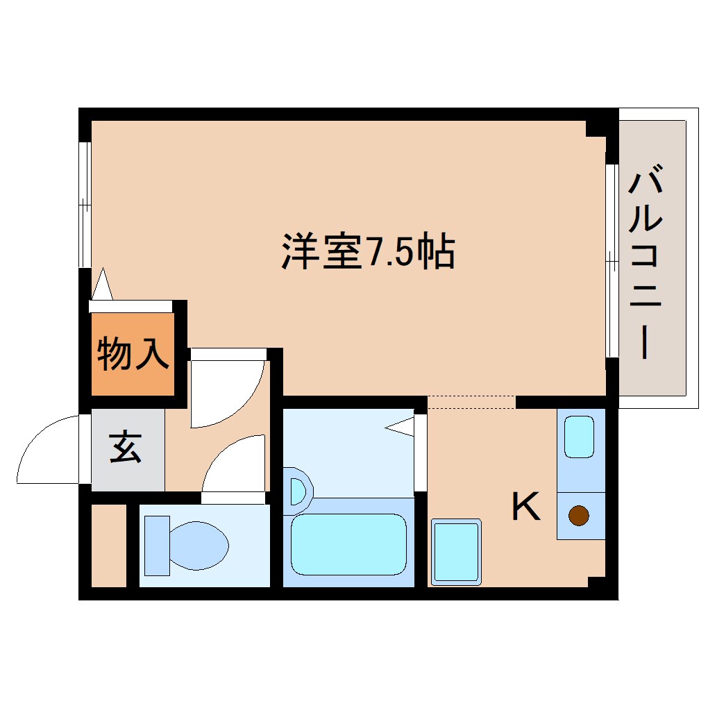 奈良県天理市前栽町マンション 2階の物件間取画像