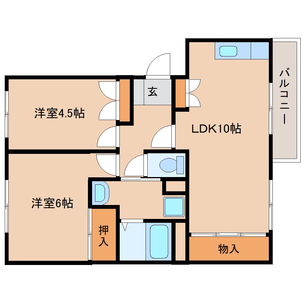 奈良県天理市指柳町マンション 3階の物件間取画像