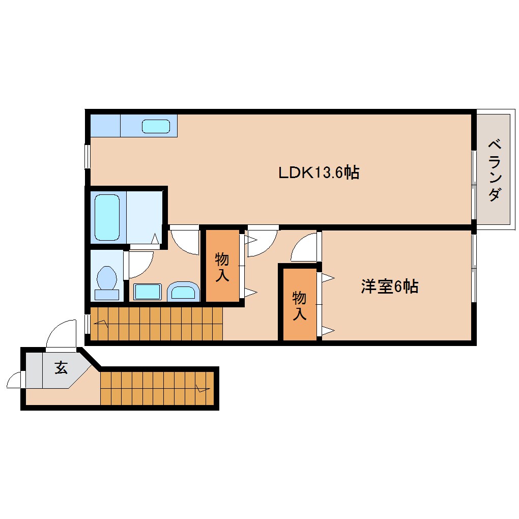 天理駅 徒歩10分 2階の物件間取画像