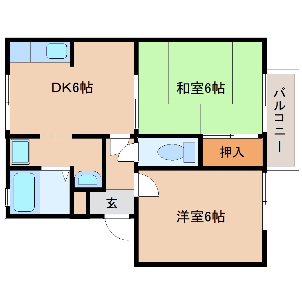 奈良県天理市三昧田町ハイツ 1階の物件間取画像