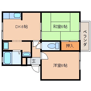 奈良県天理市三昧田町ハイツ 1階の物件間取画像