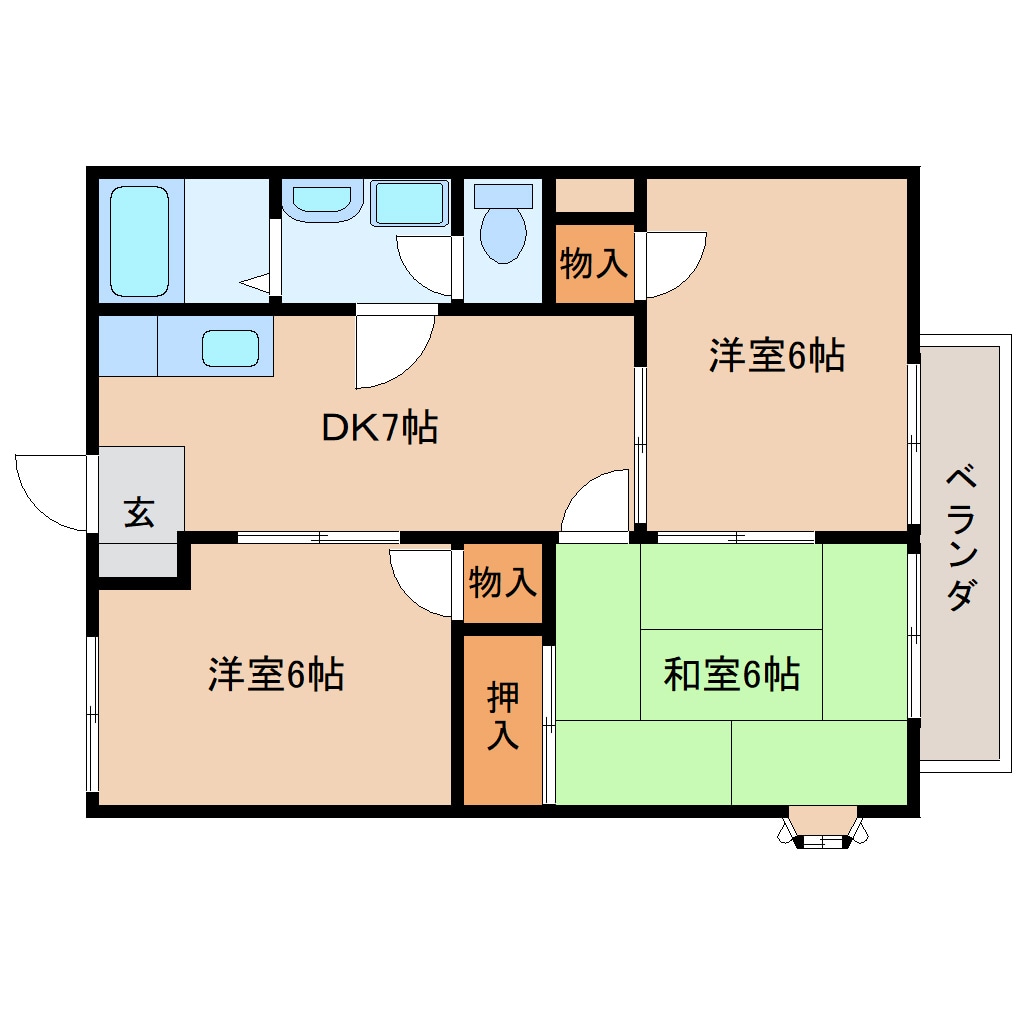 長柄駅 徒歩15分 2階の物件間取画像