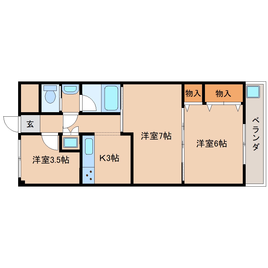 天理駅 徒歩3分 2階の物件間取画像