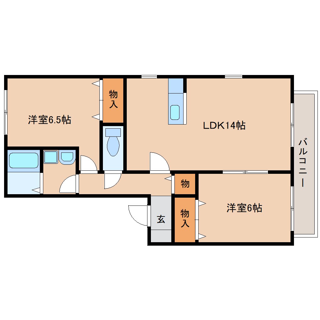 奈良県天理市富堂町コーポ 2階の物件間取画像