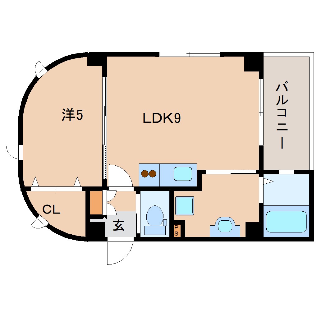 天理駅 徒歩4分 6階の物件間取画像