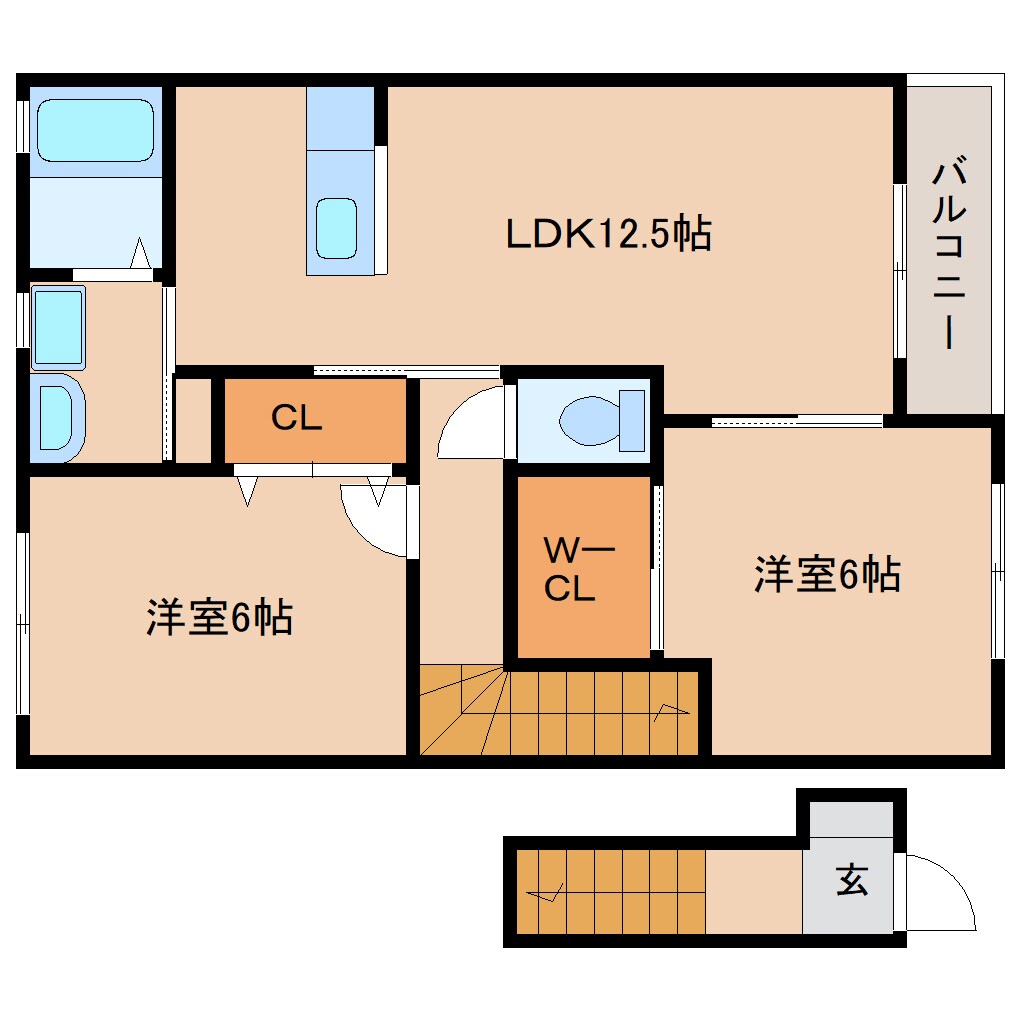 奈良県天理市櫟本町ハイツ 2階の物件間取画像
