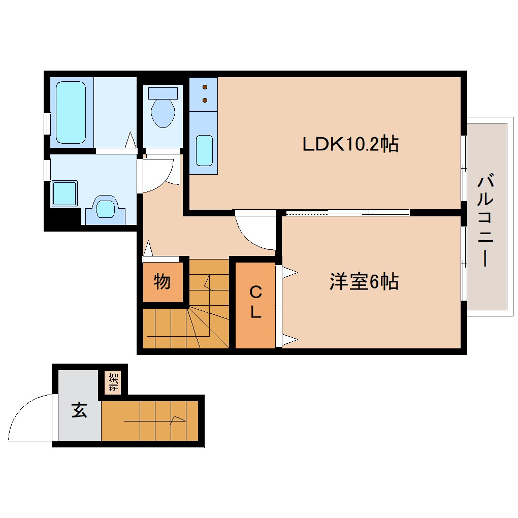 櫟本駅 徒歩20分 2階の物件間取画像
