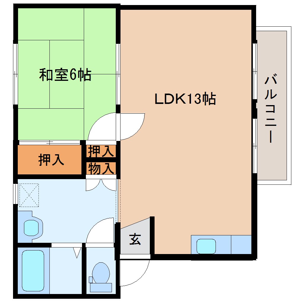 奈良県天理市櫟本町ハイツ 2階の物件間取画像