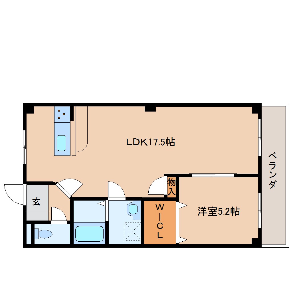 奈良県天理市前栽町マンション 3階の物件間取画像