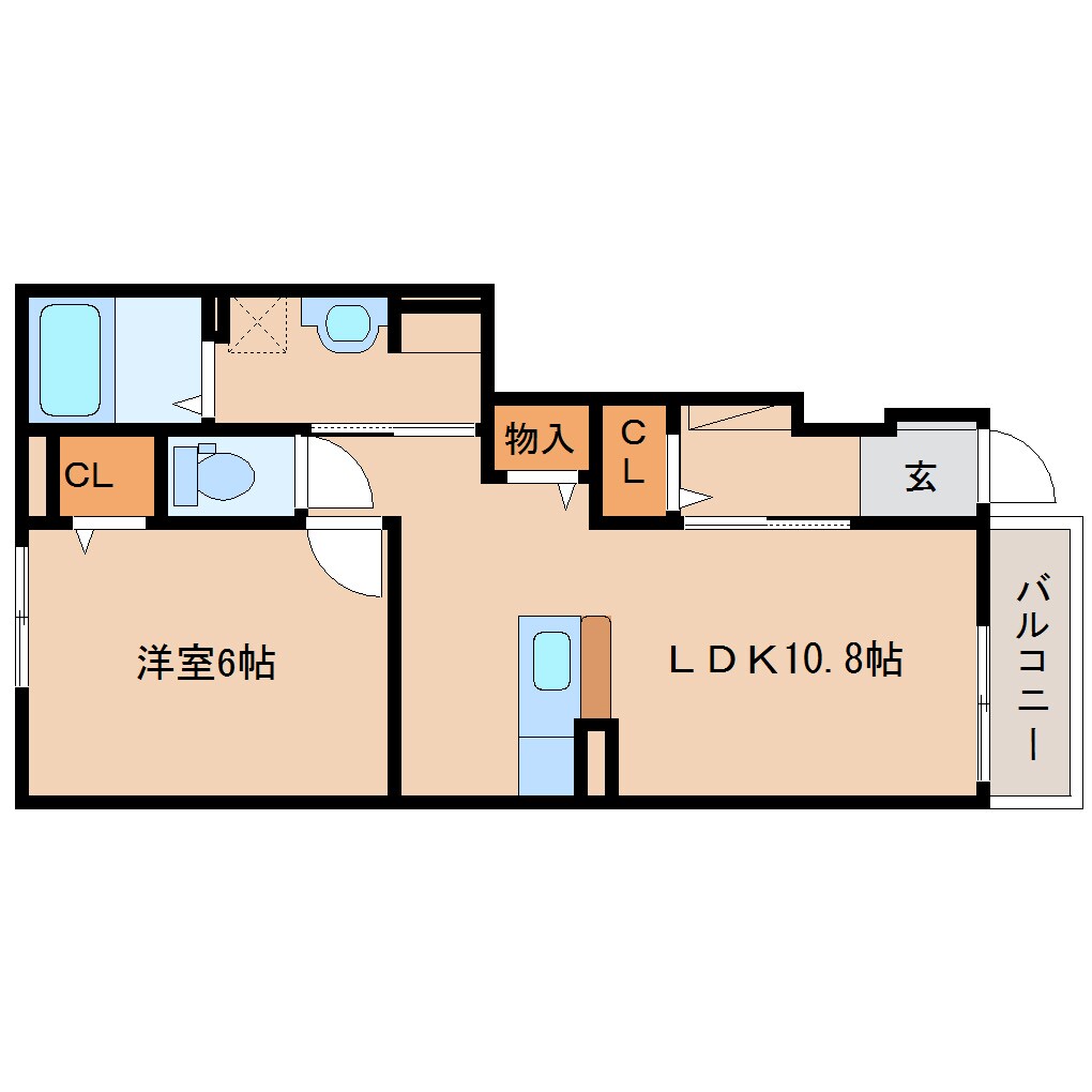 奈良県天理市田部町コーポ 1階の物件間取画像