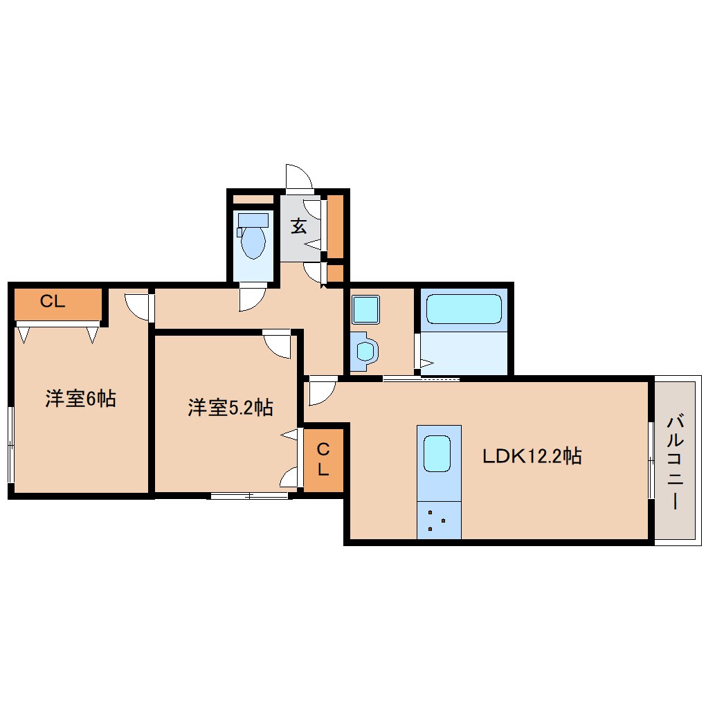 奈良県天理市杉本町コーポ 2階の物件間取画像