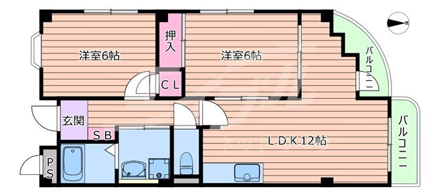 サンライズツイン関目２号館の物件間取画像