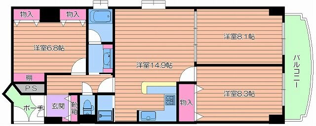 ロイヤルコート生江の物件間取画像