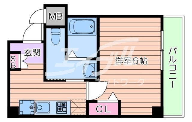 野江内代駅 徒歩5分 6階の物件間取画像