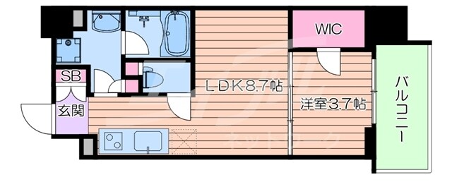 大阪天満宮駅 徒歩7分 9階の物件間取画像