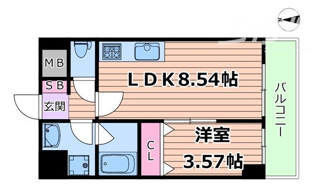 京橋駅 徒歩1分 4階の物件間取画像