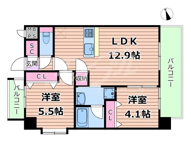 都島駅 徒歩8分 2階の物件間取画像